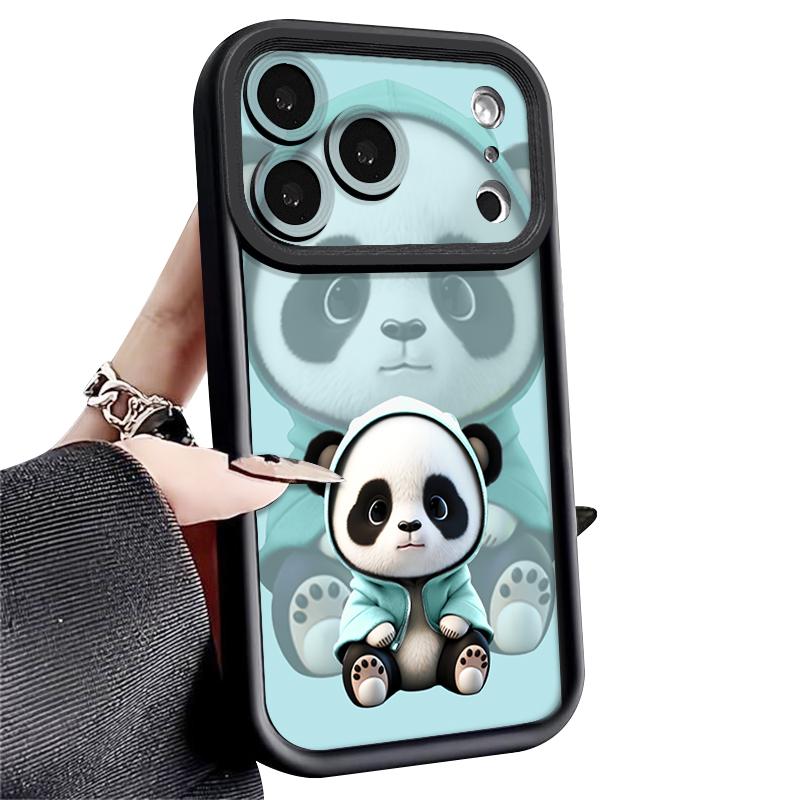 Blue Coat Panda Pattern Case For iPhone 17 Pro Max Funda Shockproof Bumper Cover For iPhone 16 Pro Max 15 14 13 12 11 Air 16E