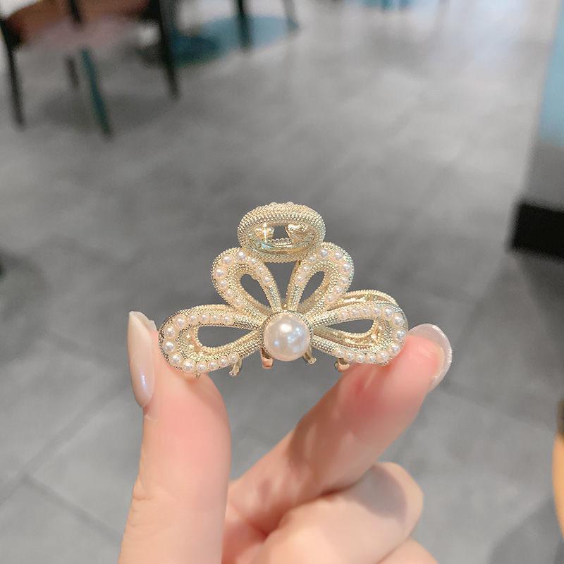 Pearl Rhinaute Small Hair Clip Female Net Celebrity Delicate High Ponytail Clip Korean Advanced Side Broken Hair Clip Headwear