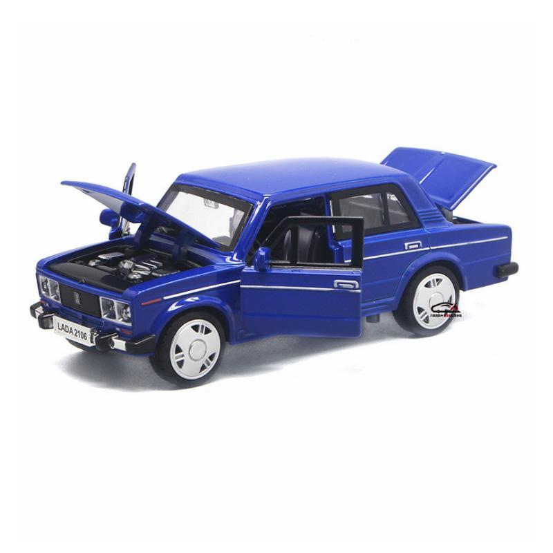 1:32 LADA 2106 Alloy Diecast Model Retro Russian Lada Vehicle Toy Sound & Light Children's Toy Kids Gift Birthday Present Boys