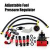 Universal Adjustable Fuel Pressure Regulator With Gauge+AN6 Fuel Line Hose+Fittings End Kit