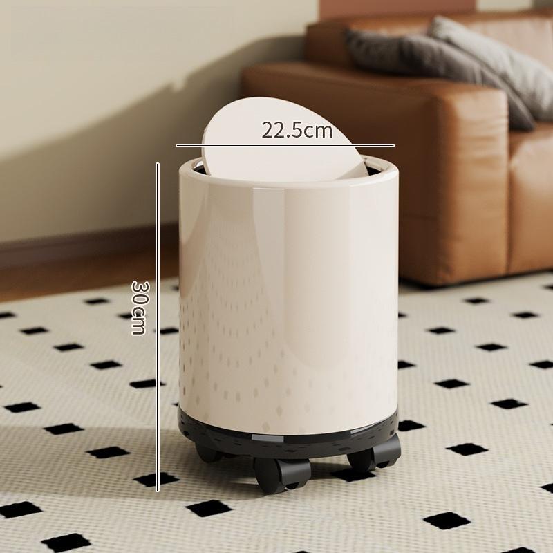 

Trash Can with Lid and Wheels Bedroom Bathroom Kitchen Garbage Bin