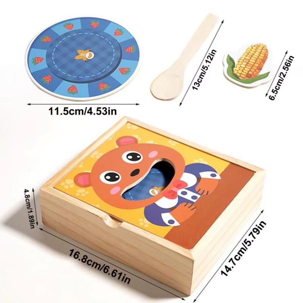

Role Play Bear Pretend Food Set Simulation Wooden Feeding Toy Children s Toy 1 set