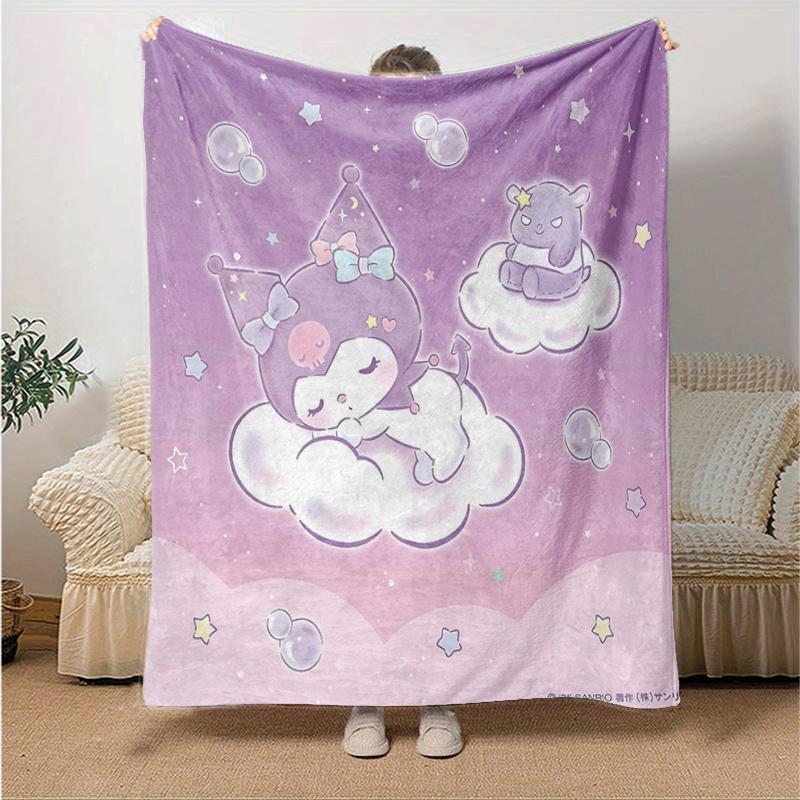 

1pc Sanrio Starry Night Sky Kuromi Home Decor Blanket, Living Room, Travel, Camping, Car Blankets, Beach, Office Naps, Gift Blanket Cartoon Throw, Uni 130x150cm