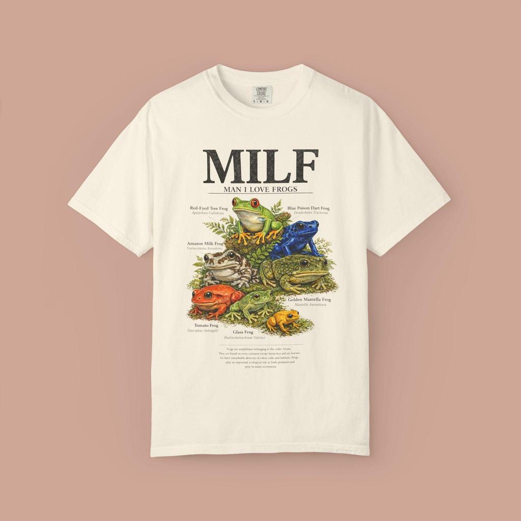 Man I Love Frogs Meme Shirt Retro Botanical Amphibian Tee Goblincore Clothing