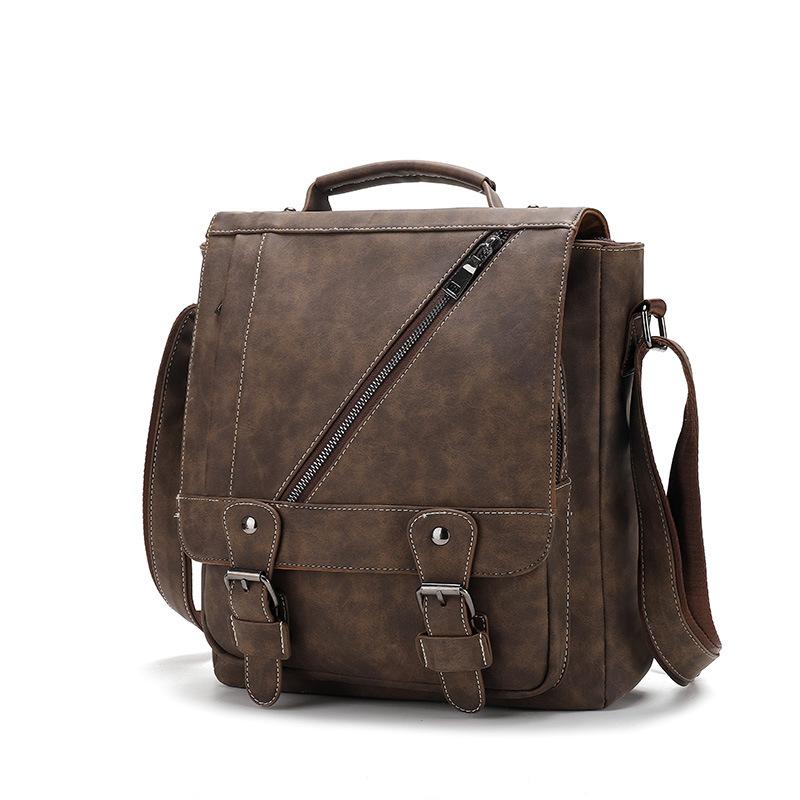 Casual Men Portfolio kufříků Vintage muži Kabelka k aktovce Business Bags kufřík Pánské Kožená crossbody kabelka Schoolbag Boy