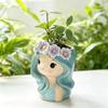 Desktop Storage Girl Shape Planter Decoration Fairy Flowerpot Sweet Flower Container  Table