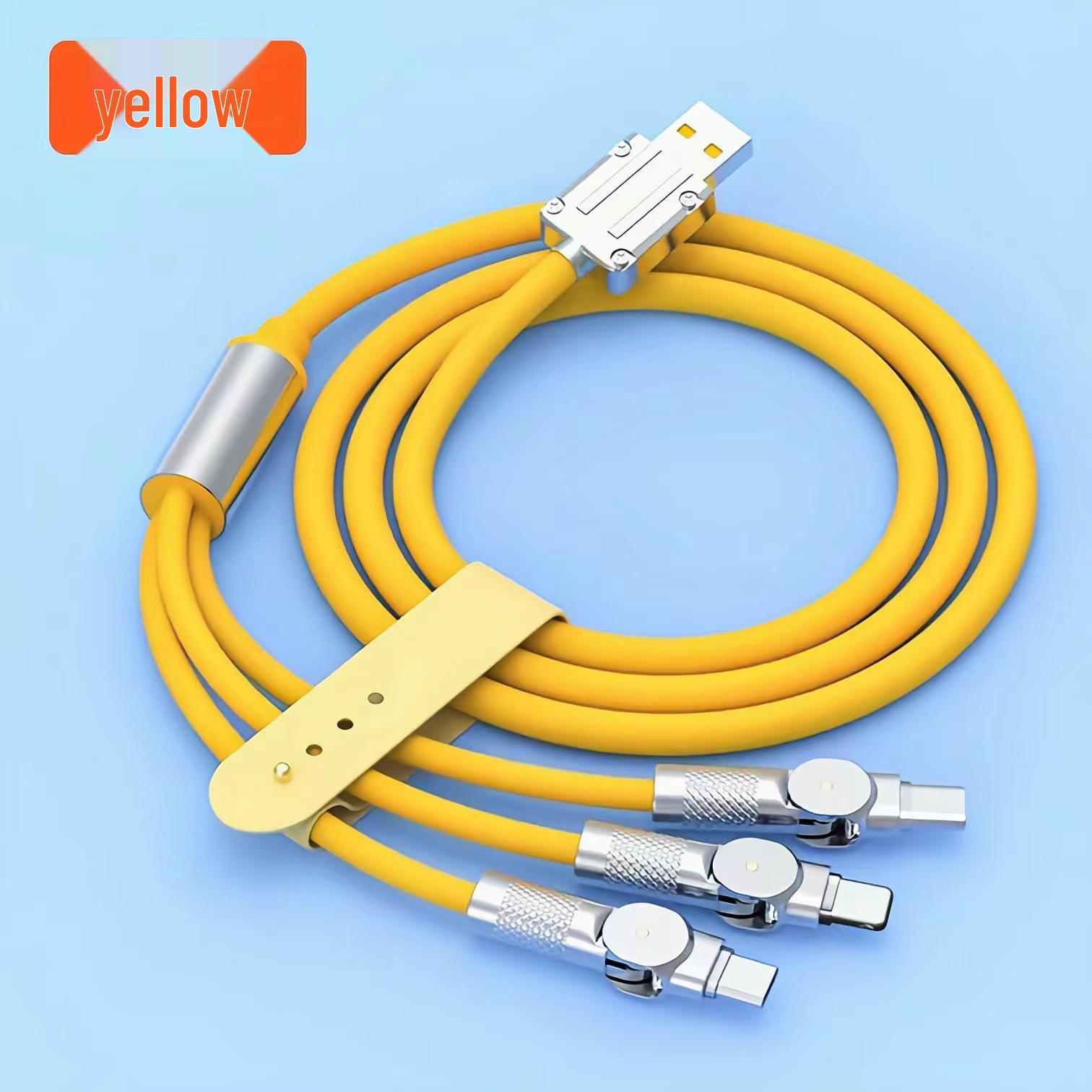 180° Rotating Zinc Alloy 3-in-1 Fast Charging Data Cable