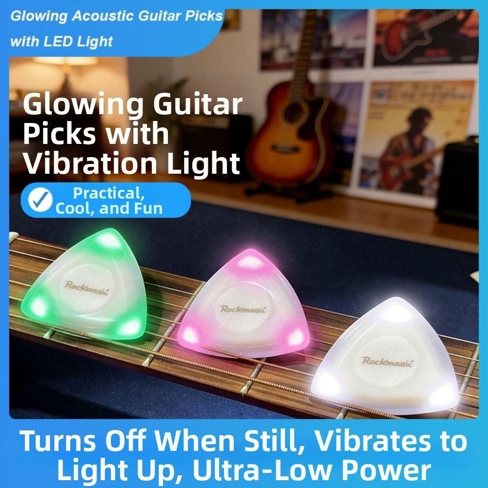ABS Glowing Acoustic Guitar Picks 4.1*4.1cm Plectrum Ukulele Picks  Electric Guitar Part Accessory