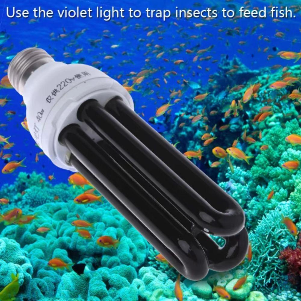 Straight Bulb Purple Light UV Light Bulb Black 220V AC220V Black Light CFL Bulb E27 Base Pest Killing Light Orchard