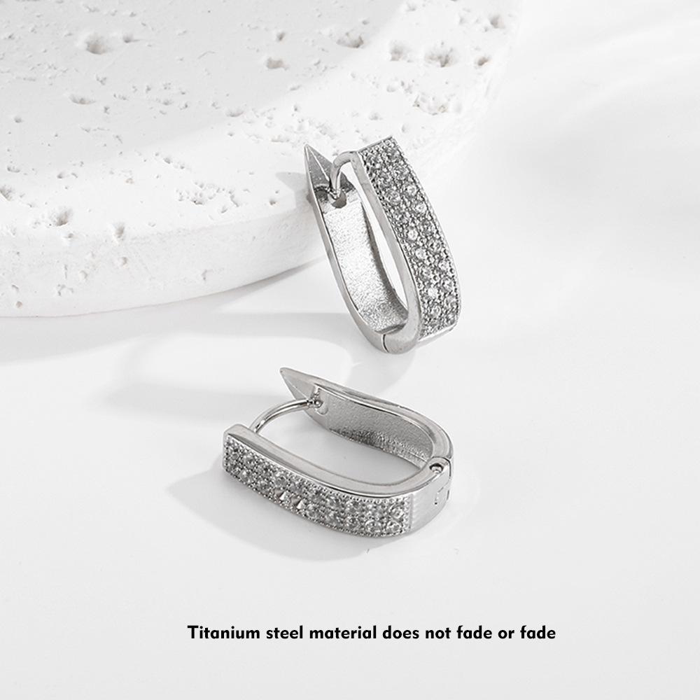 

Серьги U-образной формы из нержавеющей стали, женские, поясные, с цирконием, осенние и зимние, усовершенствованные, легкие, роскошные, простые