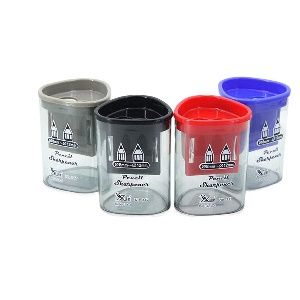

Точилка для карандашей с отверстиями для домашнего офиса, точилка для подводки глаз, автоматическая точилка для карандашей с контейнером Color Random