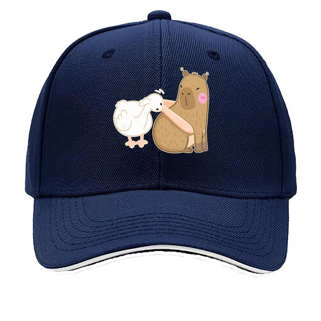 Cute Capybara Pelican Animal Meme Illustration Sandwich Baseball Cap Sun Cap Outdoor Workouts Hat
