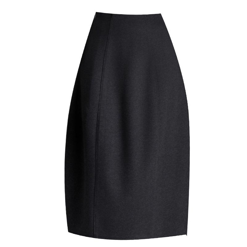 Elegant Korean Style Woolen Skirt: 2026 Winter Fashion, Elastic Waist, Slimming Bud, Mid-Length Design for Women