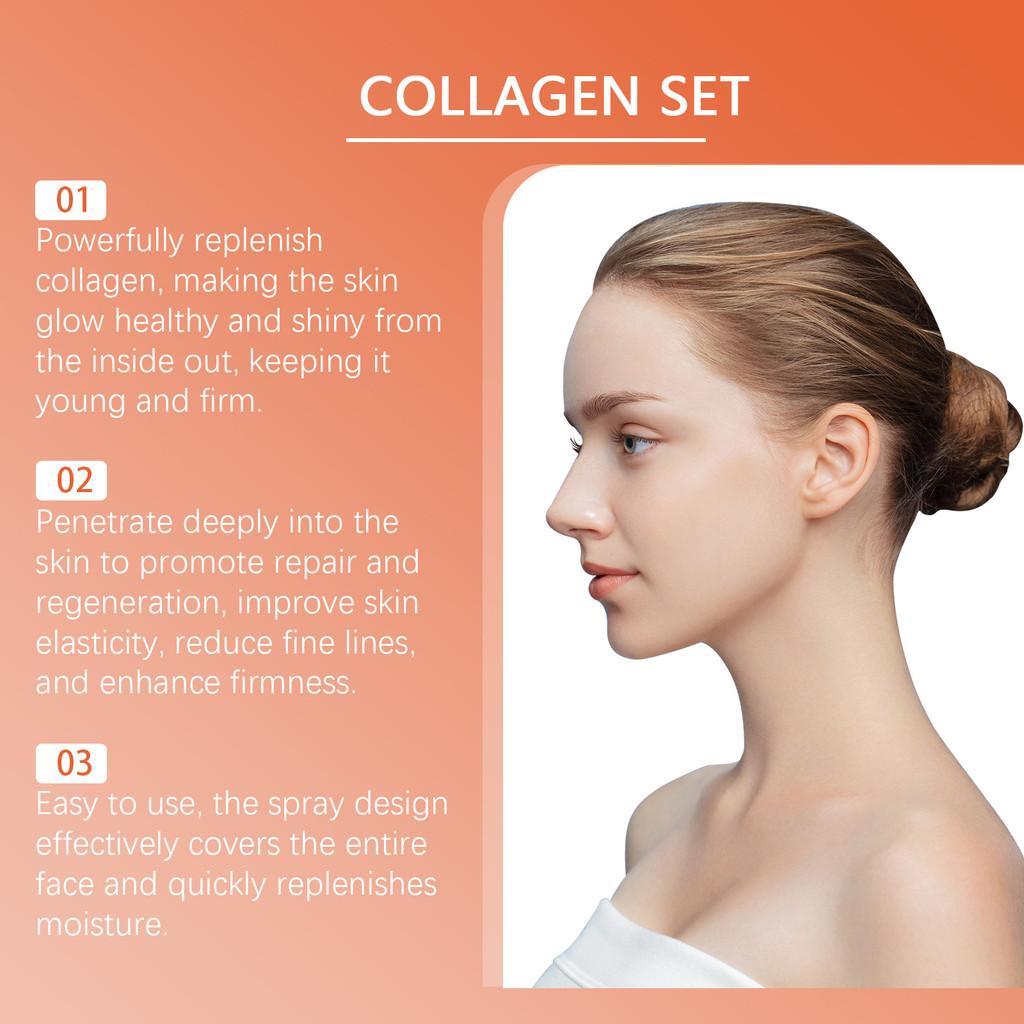 Facial Complete Collagen Care Set For Deep Moisturization And Eye Area Treatment Firming