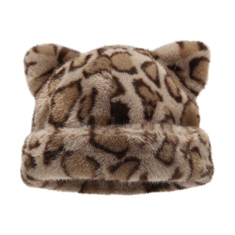 Winter Cartoon Caps with Ear for Halloween Furry Caps Unisex Winter Headgear Accessory Outdoor Use Everyday Wear