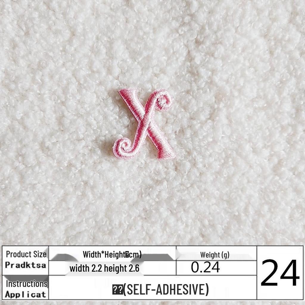 Pink English Letter Embroidery Patch for DIY Clothing