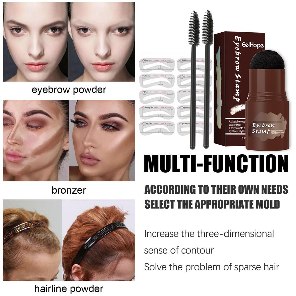 EELHOE black hairline eyebrow powder set lazy multi-purpose shadow powder eyebrow hairline filling waterproof daily makeup 1set