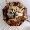 0106 Fox Family  pattern, automatic folding umbrella, portable and foldable design, 8 ribs, a Christmas or birthday gift.