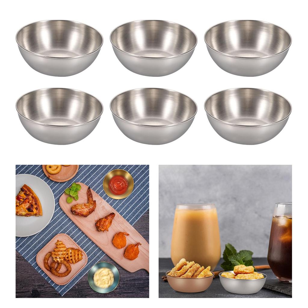6 Piece Dipping Sauce Cups Set Bowl Portable Condiment Container for Kitchen Restaurant
