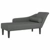 Vidaxl Chaise Longue Con Cuscini, Grigio Scuro, Rivestita in Tessuto