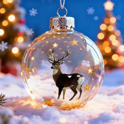 Kugel Weihnachtsornamente 3D Tierkugel Saisondekoration Heimdeko Festliche Ornamente für Wand Arbeitszimmer Büro Kranz Kaminsims