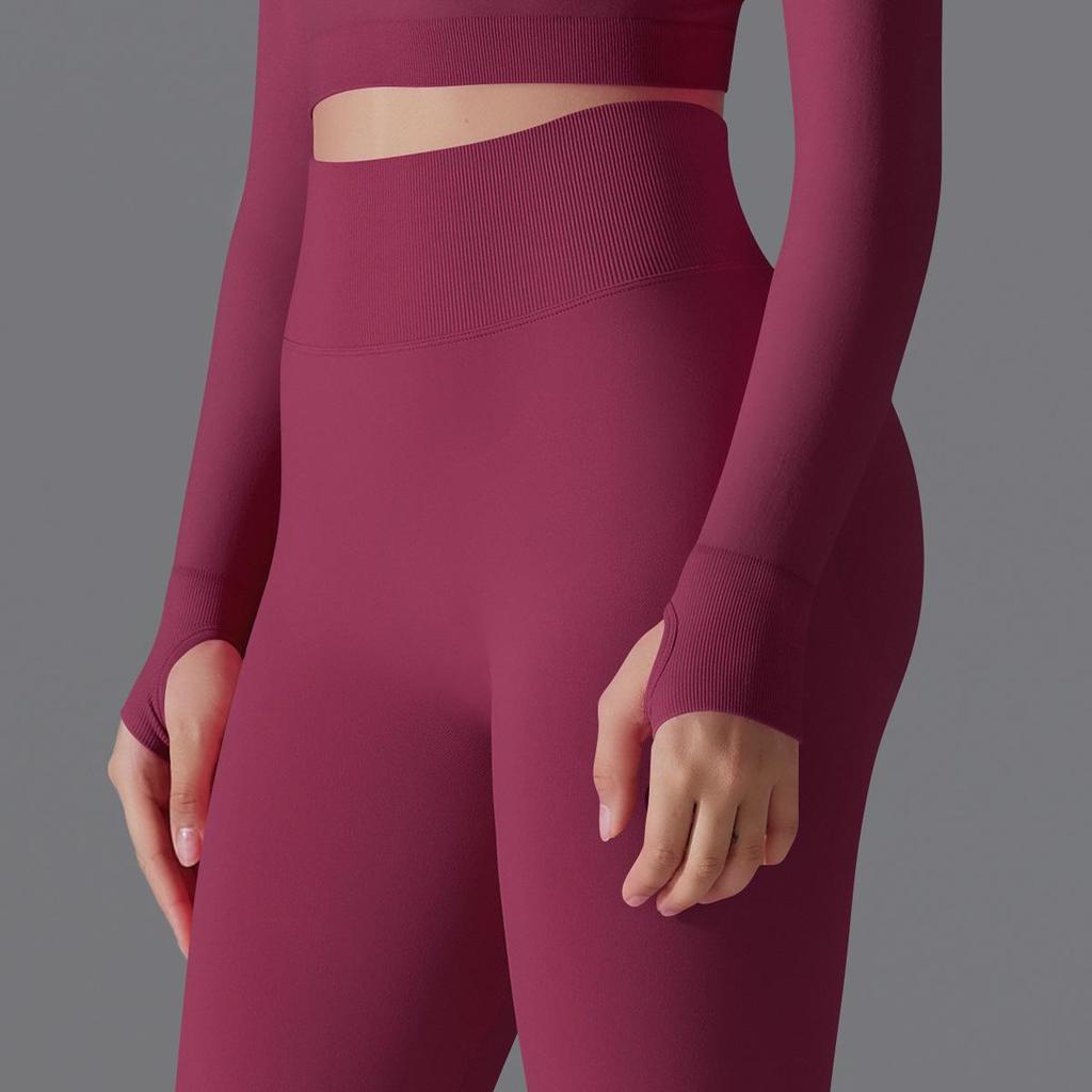 Seamless High-Waisted Yoga Pants with Peach Lift - Quick-Dry and Breathable for Running and Fitness
