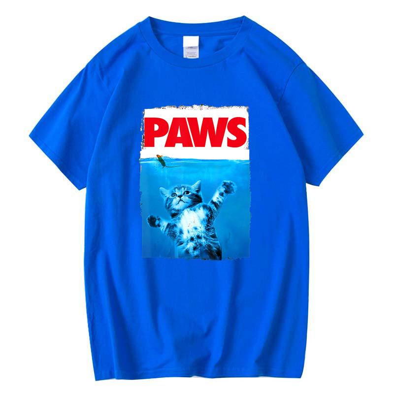 Vintage Paws Cat and Mouse Top Cute Funny Cat Lover Parody Short Sleeve Summer T Shirts Oversized Male Men's Washed Tee Shirt