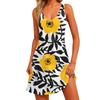 Women's Casual V Neck Floral Print Dress With Pockets Beach Dress