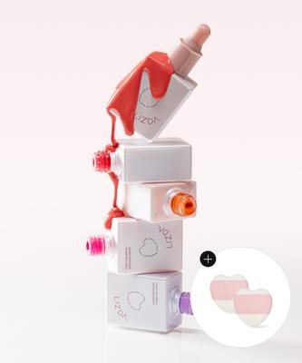 Lizda Colorful Serum Blush 8g  5 Types   + 2 Free Mini Heart Puffs 
