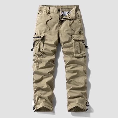 Original Foreign Trade Surplus Autumn and Winter Thickened Elastic Multi-Pocket Tactical Cargo Pants Straight-Leg Trendy Men's Casual Pants