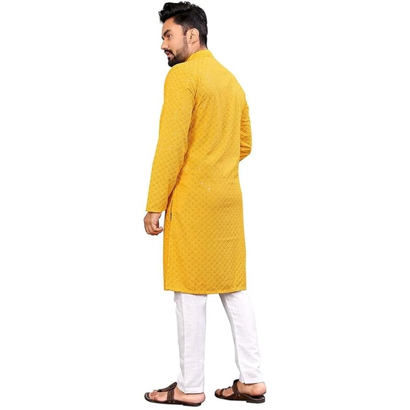 LookMark Present Men's Pure Rayon Chikankari Sequins Kurta||Men's Chikankari Purple Coloured Kurta|| AZ-LM-OG-Kurta 11 P