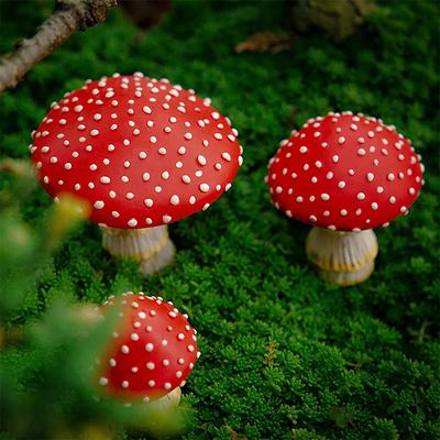 1PC DIY Ornament Pilz Statue Mini Pilz Harz Glow In The Dark Handwerk Landschaft Fee Garten