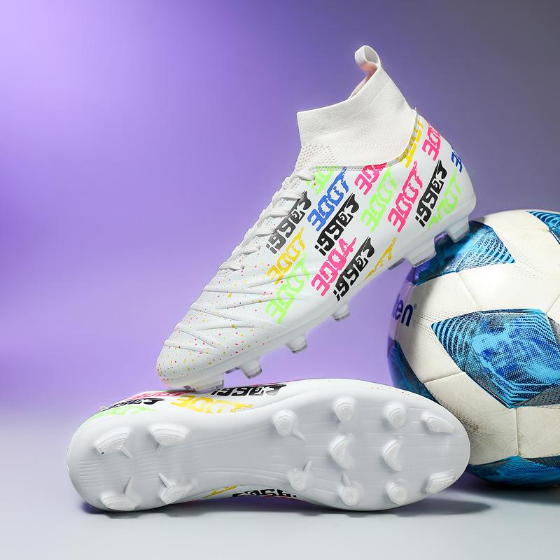Men's and Women's High-top Football Shoes Breathable and Wear-resistant Artificial Turf Professional Game Training Sports Football Shoes