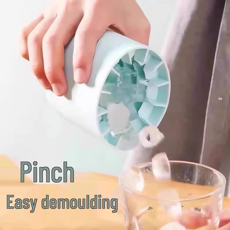 Ice Cube Tray Silicone Mold - Easy Release Squeeze Cup & Storage