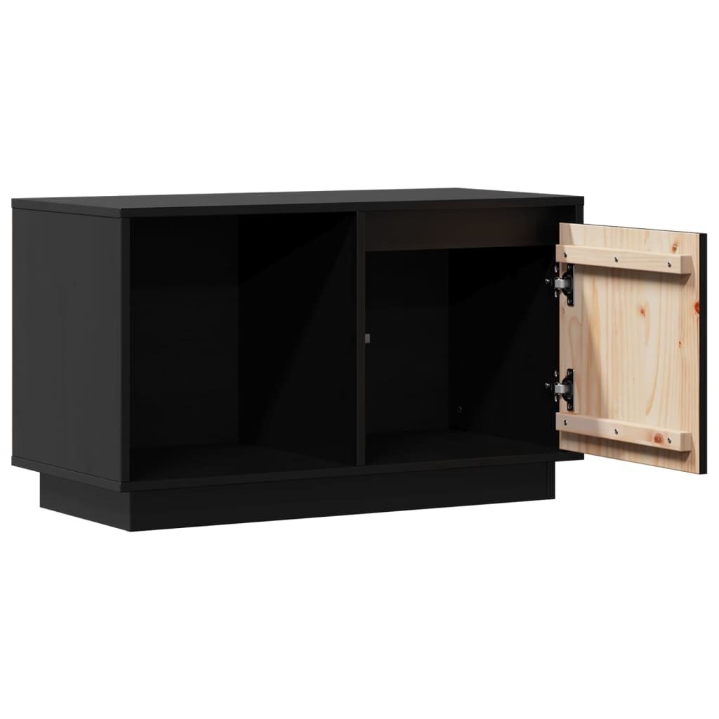 Vidaxl TV Cabinet, Black, 74X35X44 Cm, Solid Pine Wood
