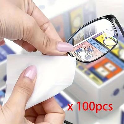 100 Stück/50 Stück Antibeschlag Brillenwischtücher, Einweg Brillenputztuch für Brillen, Reinigungstücher für Brillen Handy Bildschirme