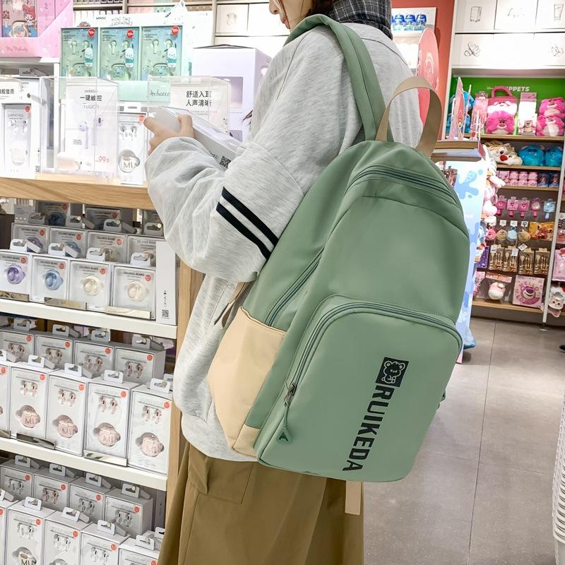School Bag Women's New Junior High School Backpack High School Retro College Large Capacity Travel College Backpack