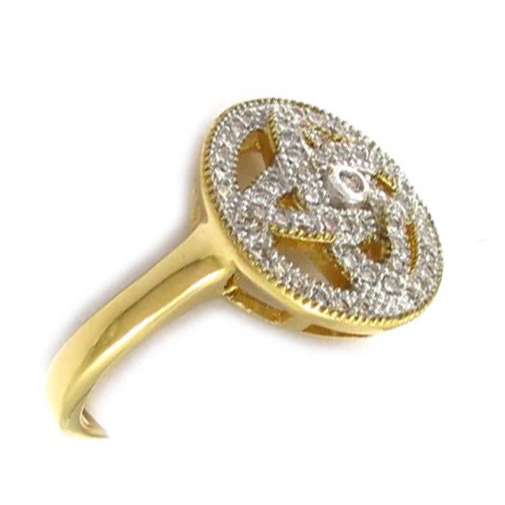 Inel placat cu aur 'Goddess' din aur alb - 15 mm