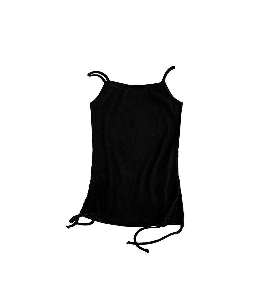 Eonyujeulaeb Crosspatch String Sleeveless Top (Black)