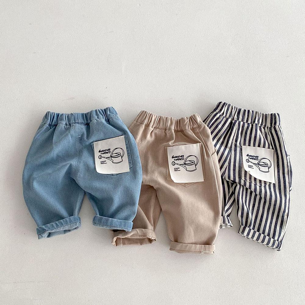 Children's Patch Casual Pants 1-5 Years Old Children's Clothing Boys' Fashion Striped Pants