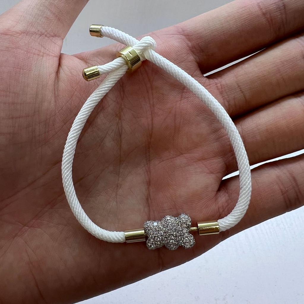 Woven Hand Rope Full Diamond Double-Sided Two-Color Bear Bracelet Color Jewelry Accessories Vl207