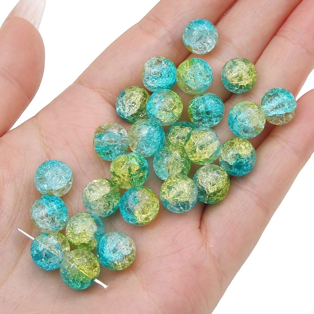 8-14mm Whtie and Random Mixed Crackle Acrylic Beads Spacer Ball Beads for DIY Bracelet Fashion