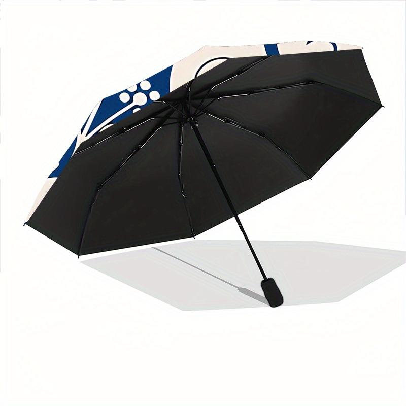 1pc Doves Flowers Automatic Open 8-Rib Windproof Umbrella, Travel & Commuting, Suitable for All Seasons