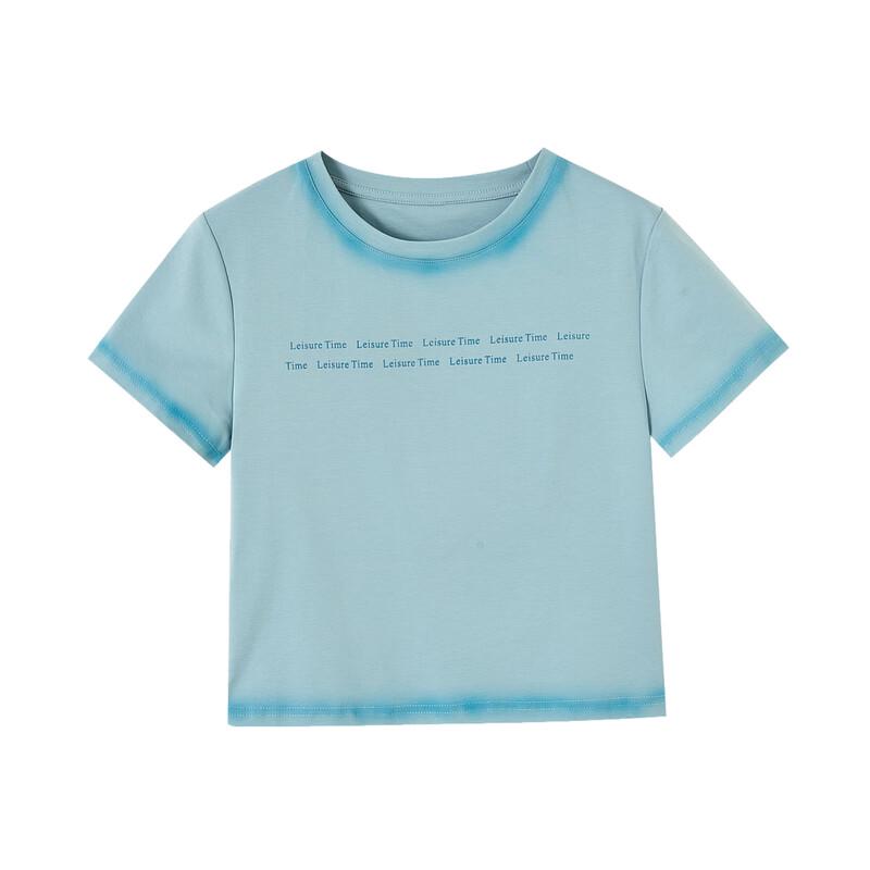 Demana Ombre Buchstabendruck Damen T-Shirt