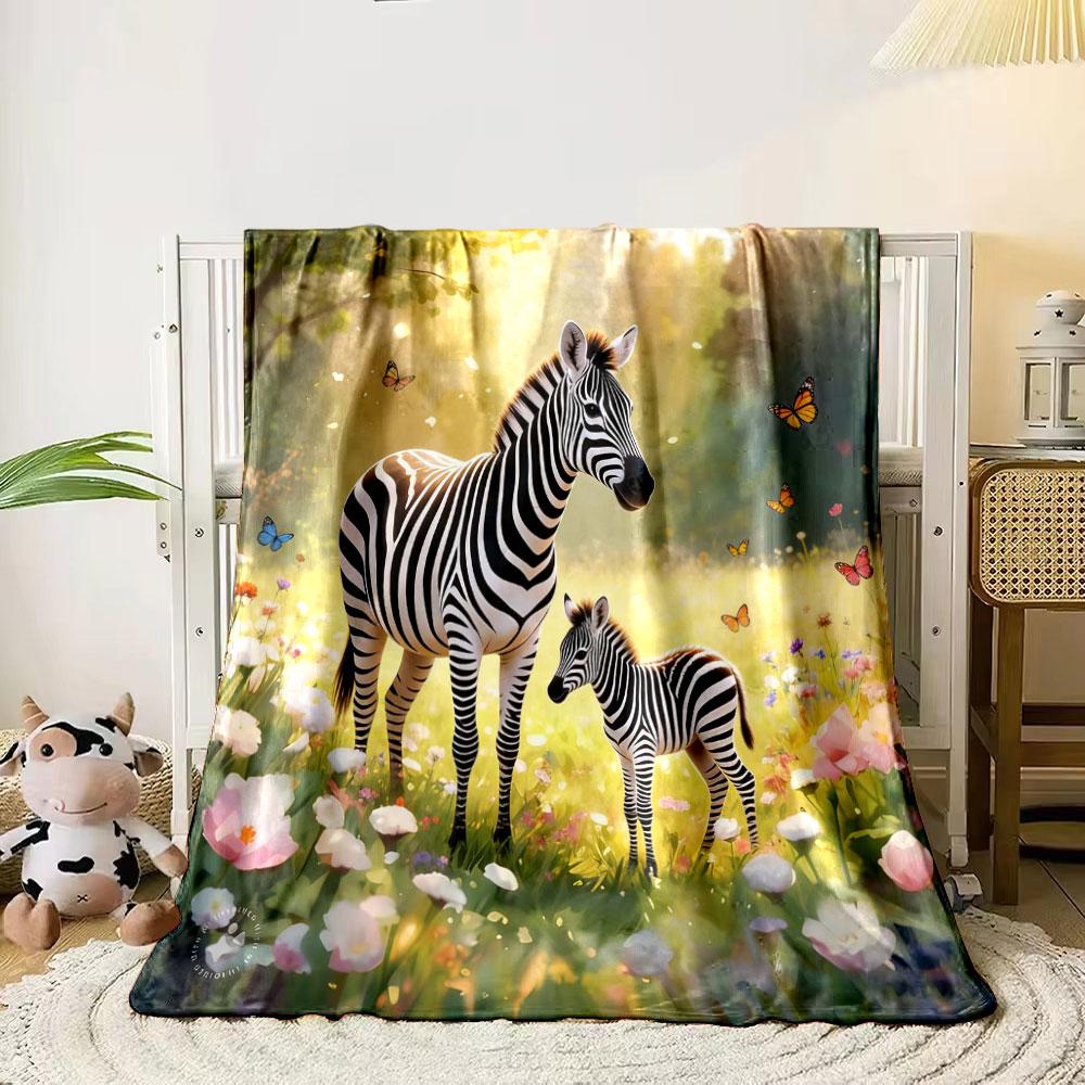 

Multi-Size Animals full of warm maternal love Print Blanket, All-Season Multi-Use for Nap Camping Travel Car Sofa Luxury Gifts 75x90cm