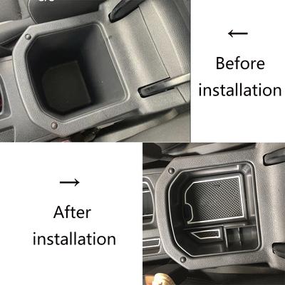 Para Volkswagen VW T-ROC T ROC 2018~2025 Consola de Coche Reposabrazos Caja de Almacenamiento Ordenación de Objetos Pequeños Bandeja Organizadora en Capas Accesorios de Estuche