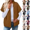 Veste légère à la mode pour femme, col montant, manteau à boutons avec fermeture éclair multicolore