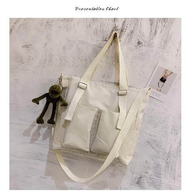 Spring New Ladies Shopping Bag Simple Fashion Handbag 2026 Nylon Waterproof Solid Color Messenger Large Capacity Shoulder Bag