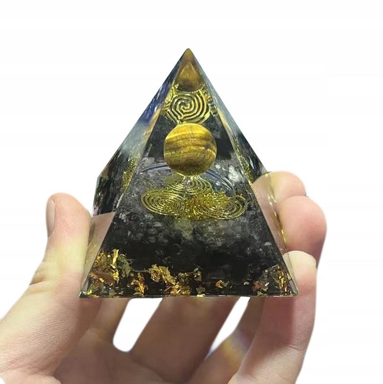 Pyramid Orgonite + Led Lamp Base 5Cm Crystal Stones Amulet 5Cm Hx05