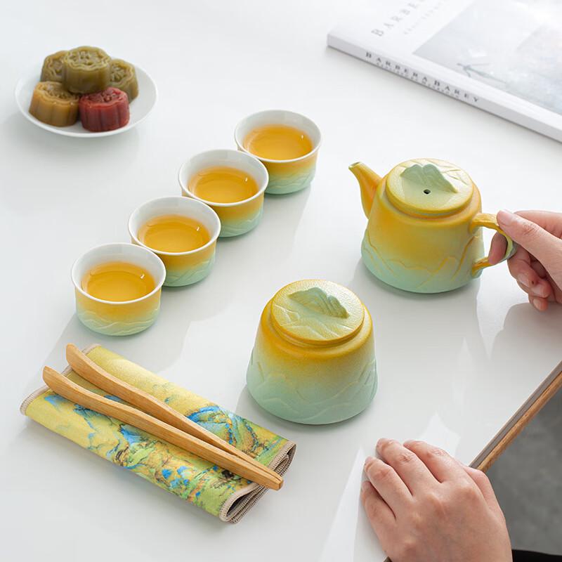 ZISIZ Vast Mountains and Rivers Gradient Kung Fu Tea Set